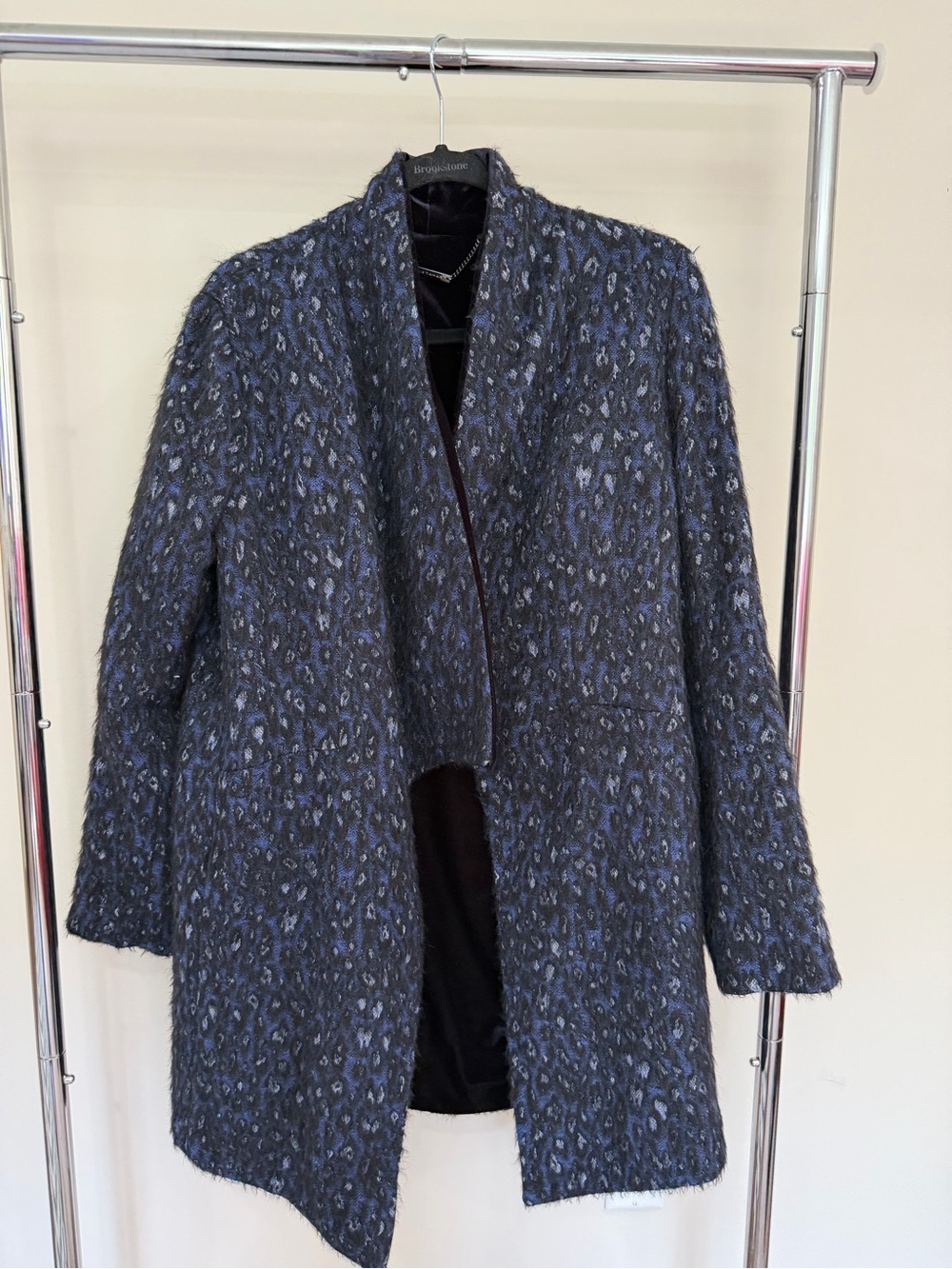 Elie Tahari Womens Kimono Cardigan sz M Boho Eclectic Oversized leopard print